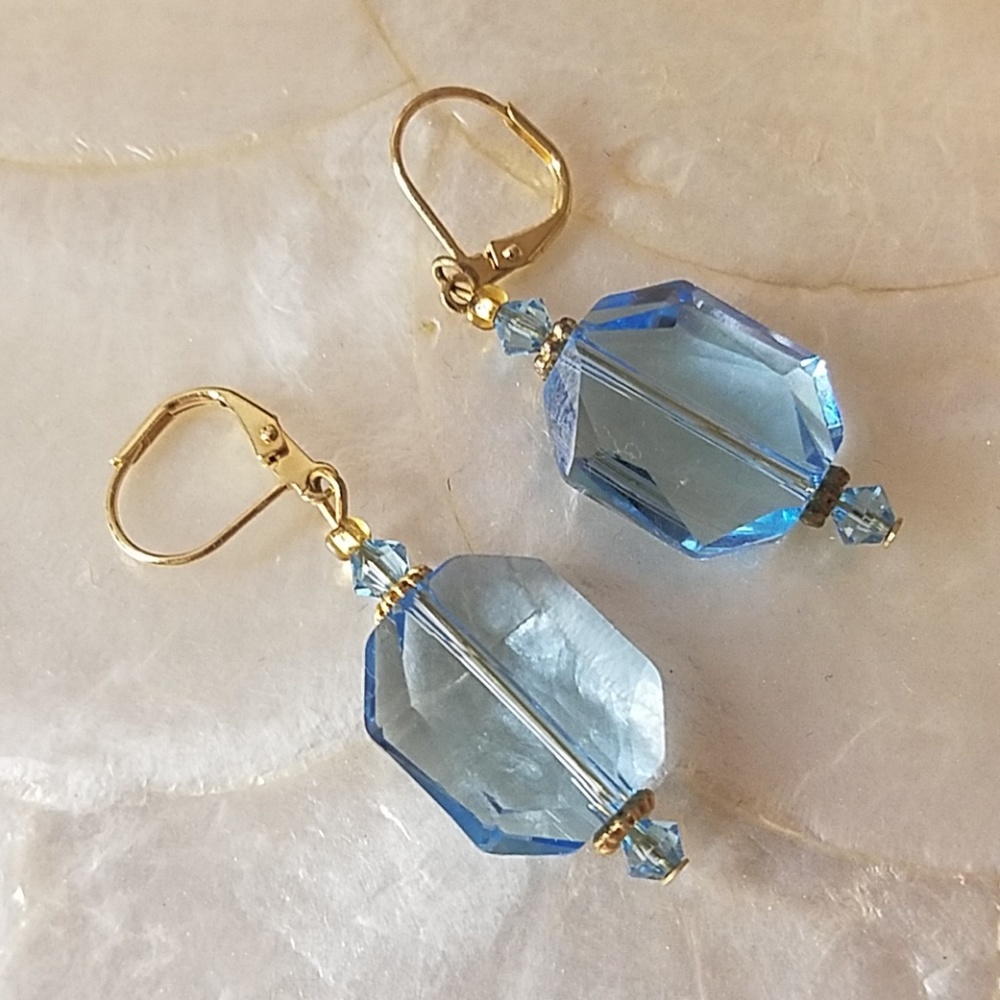 Turks Caicos Blue Swarovski Earrings